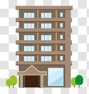 Icon - Modern Apartment Building Transparent PNG