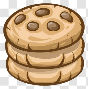 Chocolate Chip Cookies - Stacked Chocolate Chip Cookies Illustration Transparent PNG