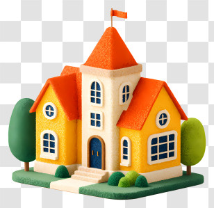 School Education - Cute Cartoon House Transparent PNG