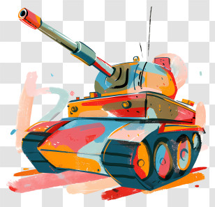 Colorful Tank Illustration - Colorful Cartoon Tank Illustration Transparent PNG