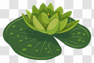 Water Lily Leaf - Green Water Lily Illustration Transparent PNG