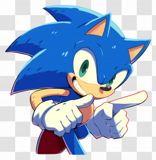 Sonic The Hedgehog - Dynamic Blue Hedgehog Character In Action Transparent PNG
