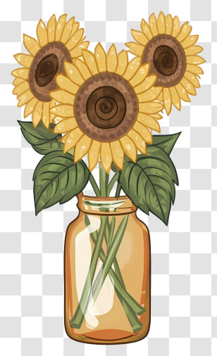 Sunflowers - Sunflowers In A Jar Illustration Transparent PNG