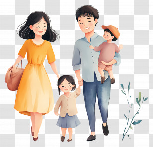 Happy Family - Happy Family Cartoon Transparent PNG