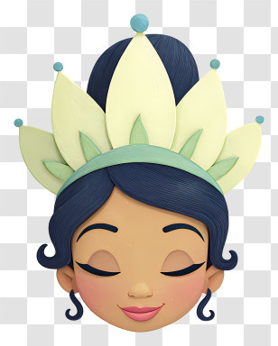 Tiana - Serene Princess Head Illustration Transparent PNG