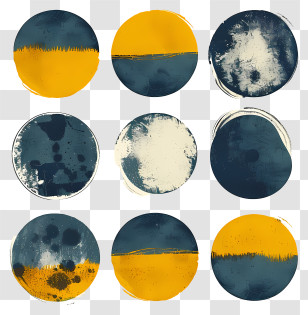 Circles - Abstract Yellow And Blue Circles Transparent PNG