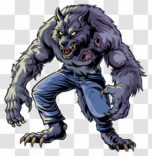 Werewolf - Fierce Werewolf In Jeans Transparent PNG