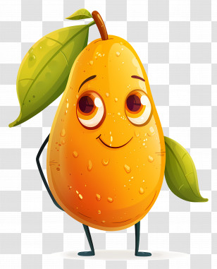 Cartoon Pear - Cute Cartoon Pear Character Transparent PNG