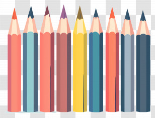 Pencil - Illustration Of Colorful Pencils In Various Shades Transparent PNG