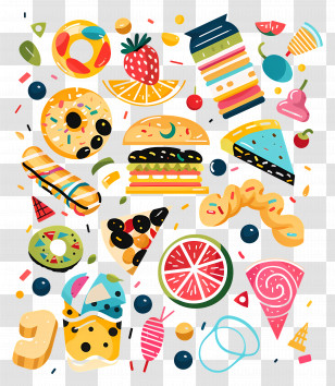 Snacks - Colorful Food And Snacks Transparent PNG