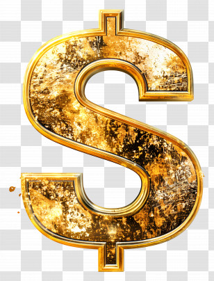 Golden Dollar Sign - Golden Dollar Sign Symbol Transparent PNG