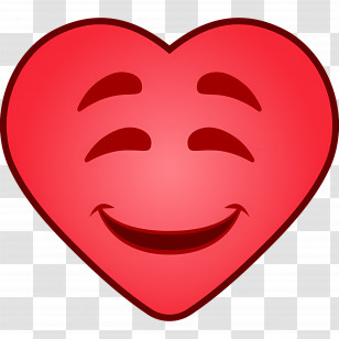Heart Emoji - Smiling Red Heart Emoji Spreading Love Transparent PNG