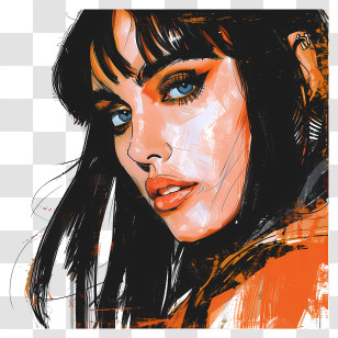 Katy Perry - Illustrated Portrait Of A Woman With Blue Eyes Transparent PNG