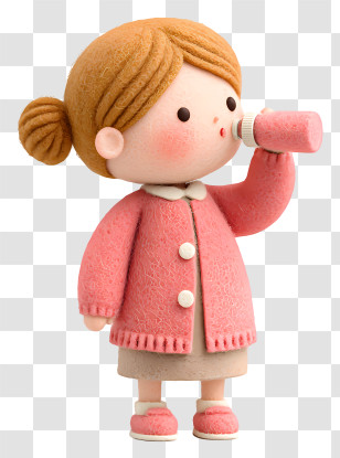 Baby Girl Drinking Water - Cute Girl Drinking From Bottle Transparent PNG