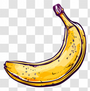 Banana - Ripe Yellow Banana Illustration Transparent PNG
