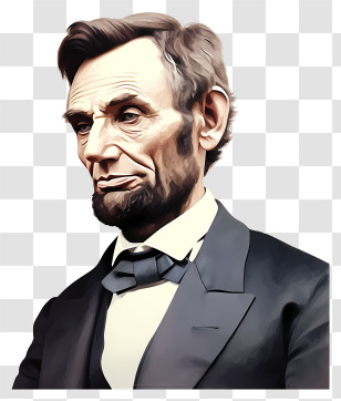 Abraham Lincoln - Portrait Of A Man In Formal Attire Transparent PNG