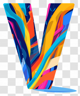 Letter V - Colorful Letter V Design Transparent PNG