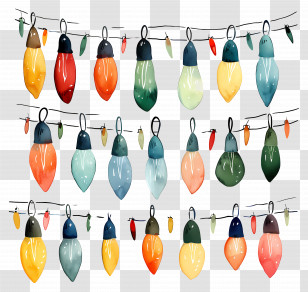 Christmas Lights - Colorful String Lights For Decoration Transparent PNG