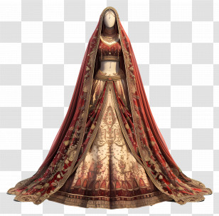 Indian Wedding Dress - Elegant Traditional Dress With Intricate Patterns Transparent PNG