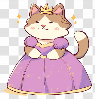 Princess Cat - Cat Princess In Royal Dress Transparent PNG