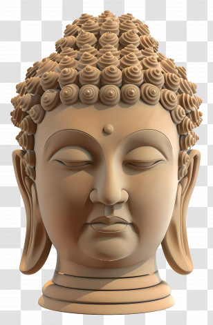 Buddha Head - Beautiful Wooden Buddha Head Statue Transparent PNG