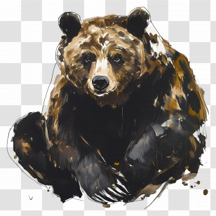 Grizzly Bear - Brown Bear Sitting Transparent PNG