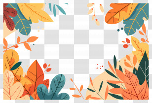 Autumn Background - Colorful Autumn Foliage Frame Transparent PNG