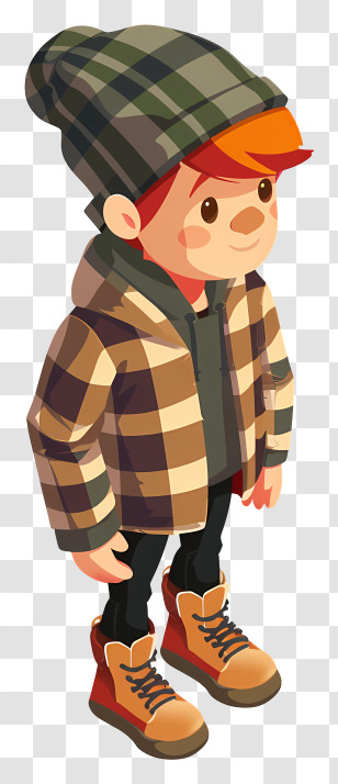 Tartan Day - Boy In Plaid Jacket Transparent PNG