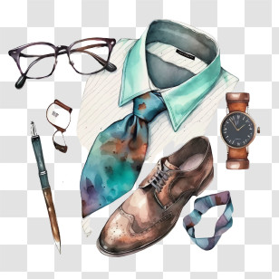 Watercolor Fathers Day
 - Formal Outfit Accessories Illustration Transparent PNG