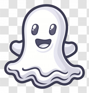 Kawaii Ghost - Cute Cartoon Ghost Transparent PNG