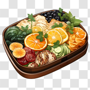 Bento Box - Colorful Fruit And Vegetable Platter Transparent PNG
