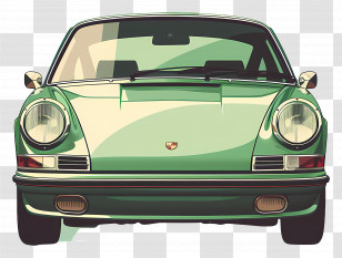 Porsche - Green Classic Car Transparent PNG