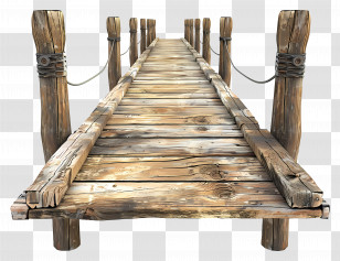 Wooden Pier - Rustic Wooden Dock Illustration Transparent PNG