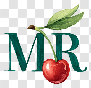 Mr Cherry Logo - Watercolor MR Monogram With Cherry Transparent PNG