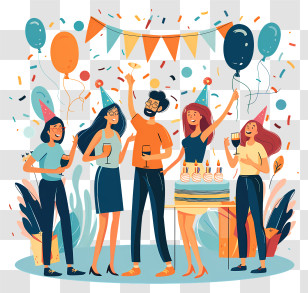 Birthday Party - Joyful Birthday Party Celebration Transparent PNG
