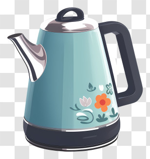 Blue Electric Kettle - Decorative Electric Kettle Transparent PNG