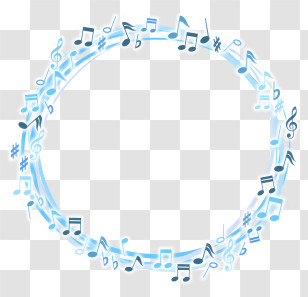 Icon - Circle Of Blue Music Notes Transparent PNG