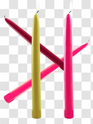 Light Pink Candle - Red - Bright Colored Sleek Material Transparent PNG