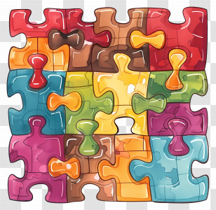 Puzzle - Colorful Jigsaw Puzzle Pieces Transparent PNG