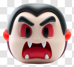 Dracula Head - Vampire Emoji For Halloween Fun Transparent PNG