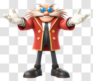 Doctor Eggman - Round Red-Coat Villain Character Transparent PNG