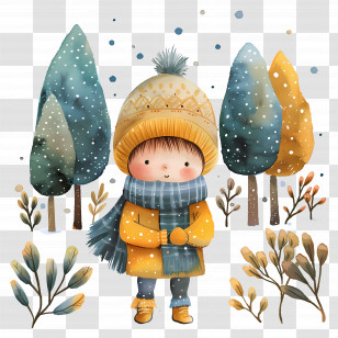 Winter - Child In Winter Clothes Transparent PNG