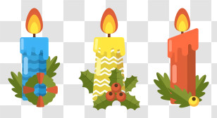 Candle Designs - Colorful Decorative Candles With Festive Touch Transparent PNG