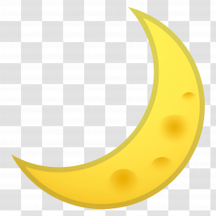 Crescent Moon Emoji - Yellow Crescent Moon Illustration Transparent PNG