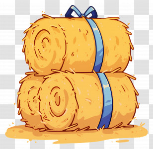 Hay Bale - Stacked Hay Bales With Blue Ribbons Transparent PNG