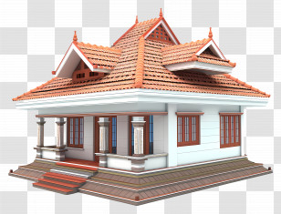 Kerala House - Traditional House With Asian Architectural Style Transparent PNG