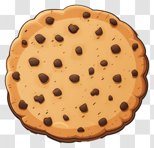 Chocolate Chip Cookie - Chocolate Chip Cookie In Cartoon Style Transparent PNG