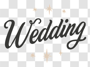 Wedding - Elegant Wedding Cursive Script Transparent PNG