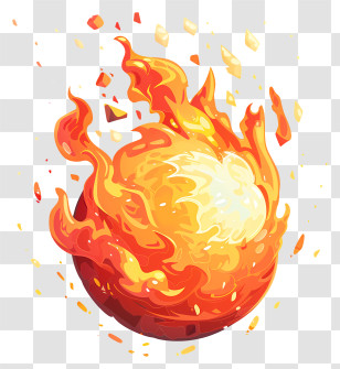 Fireball - Bright Flaming Fireball Illustration Transparent PNG