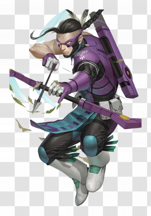 Charli Ramsey - Archer In Purple Outfit With Bow And Arrow Transparent PNG